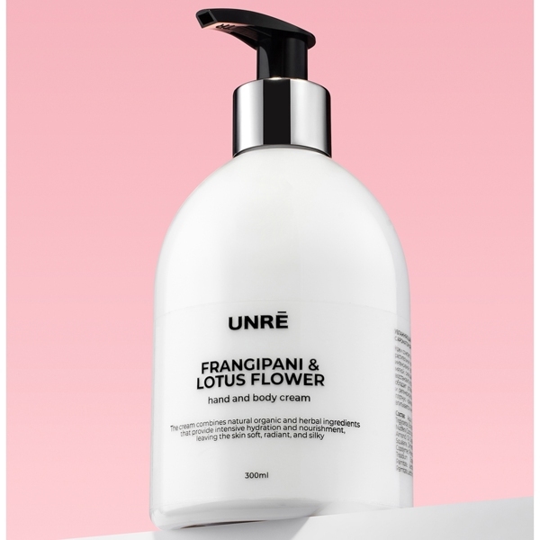 Крем для тела UNRE с мочевиной, Франжипани и цветок лотоса, 300 мл