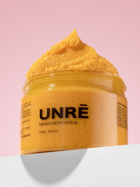 Скраб для тела соляной смягчающий UNRE Манго, 470г