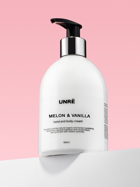 Крем для тела UNRE с мочевиной, Дыня и Ваниль, 300 мл