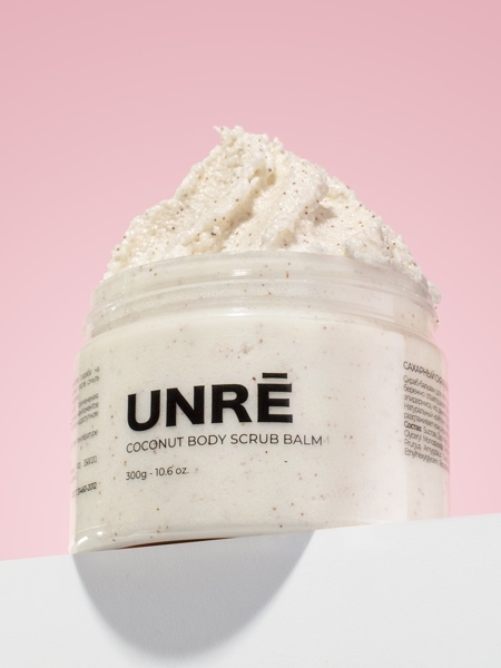 Скраб-Бальзам для тела сахарный UNRE с Кокосовой стружкой, 300г